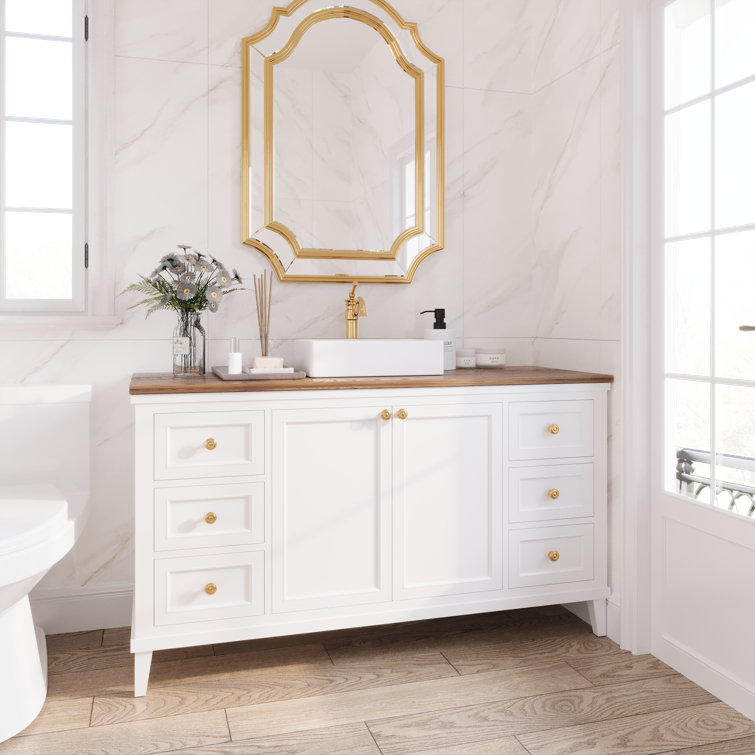 DeerValley 20" White Ceramic Rectangular Vessel Sink with Overflow