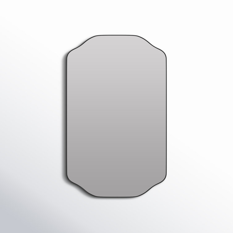 Gold Metal Flat Wall Mirror with Glass Frame