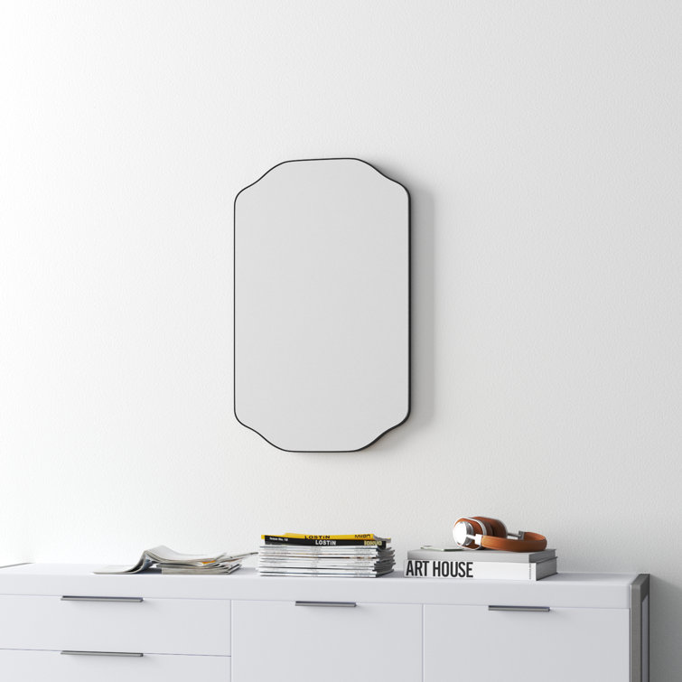 Gold Metal Flat Wall Mirror with Glass Frame