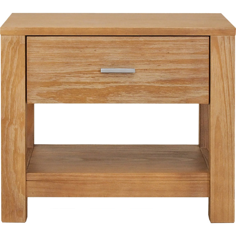 Acacia Solid Wood 1-Drawer Nightstand