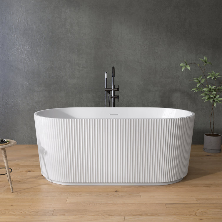 59'' x 29.5'' Freestanding Soaking Acrylic Bathtub