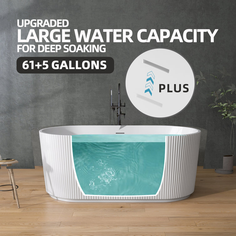 59'' x 29.5'' Freestanding Soaking Acrylic Bathtub