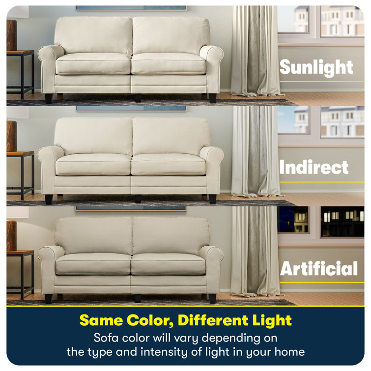 Copenhagen Classic Buttercream Linen 78" Sofa with Rolled Arms