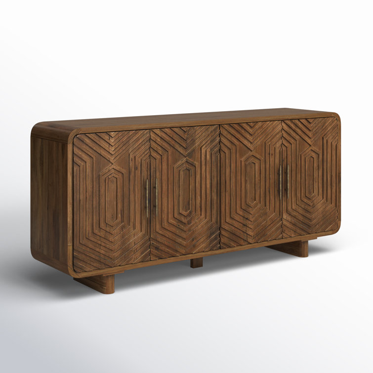 Holmes 78'' Brown Mango Wood Art Deco Sideboard
