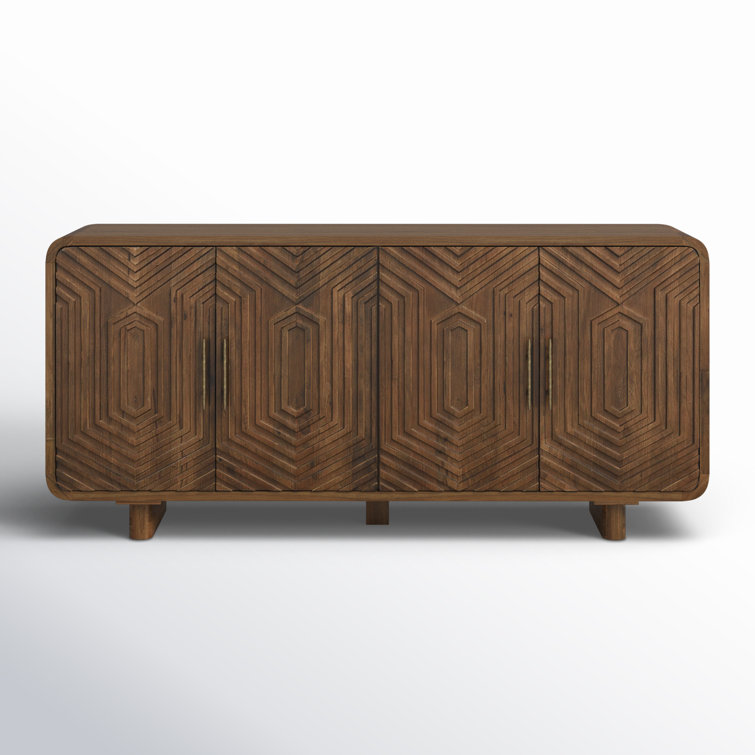 Holmes 78'' Brown Mango Wood Art Deco Sideboard