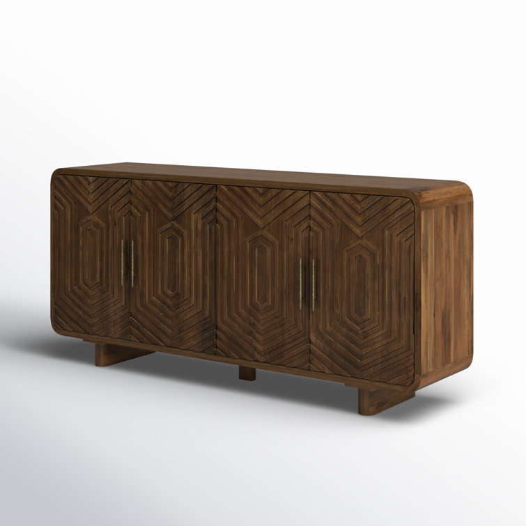 Holmes 78'' Brown Mango Wood Art Deco Sideboard