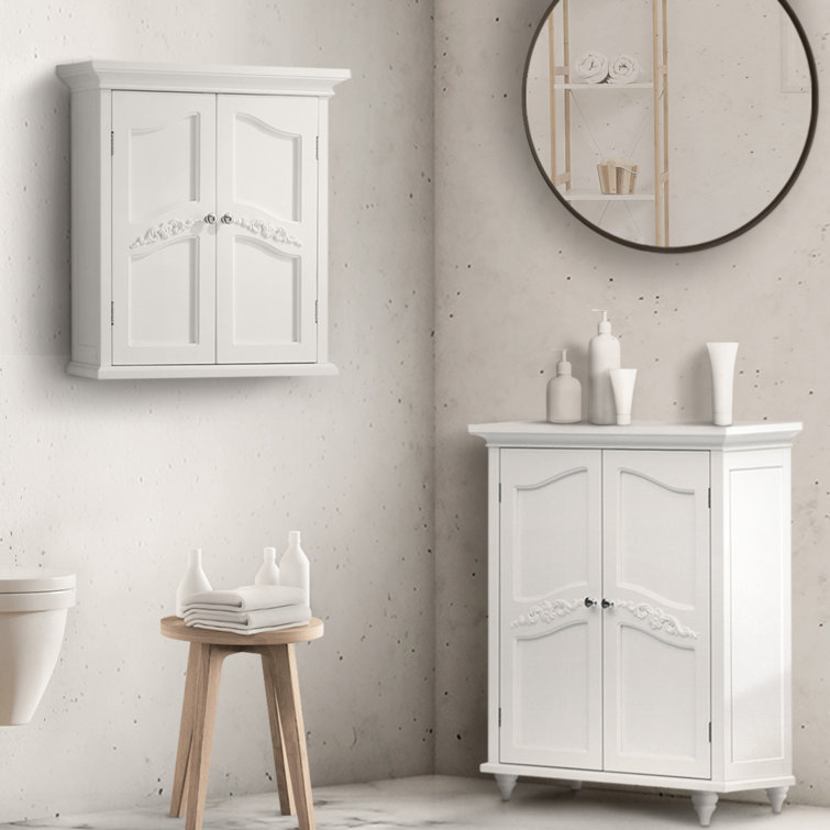 Versailles Elegant White 22" Engineered Wood Wall Cabinet
