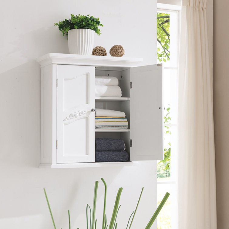 Versailles Elegant White 22" Engineered Wood Wall Cabinet