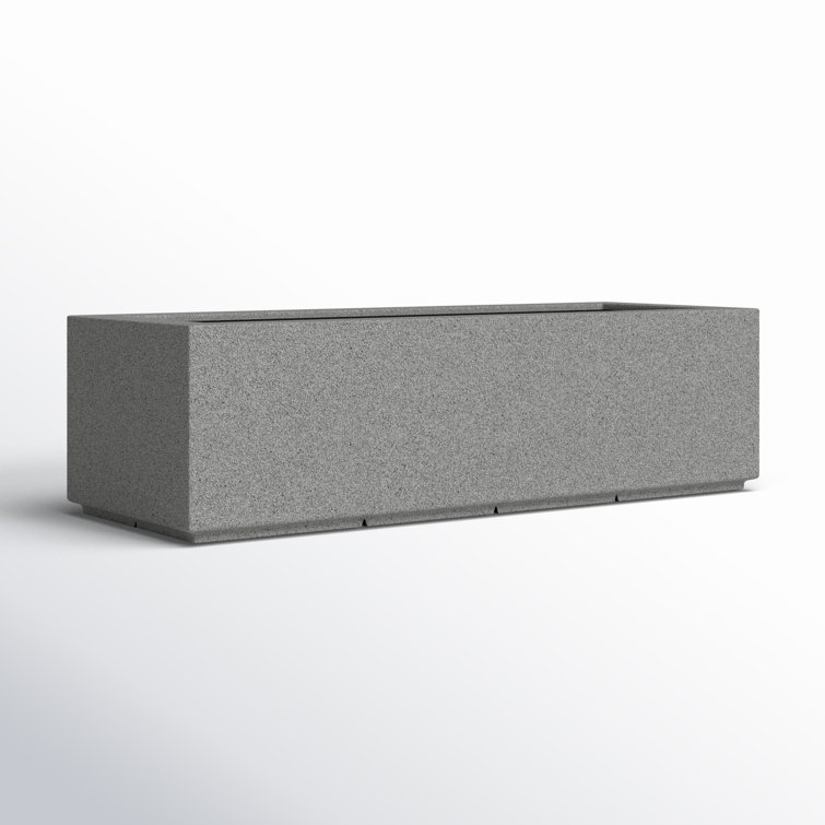 Gray Granite Extra Large Rectangular Polymer Planter