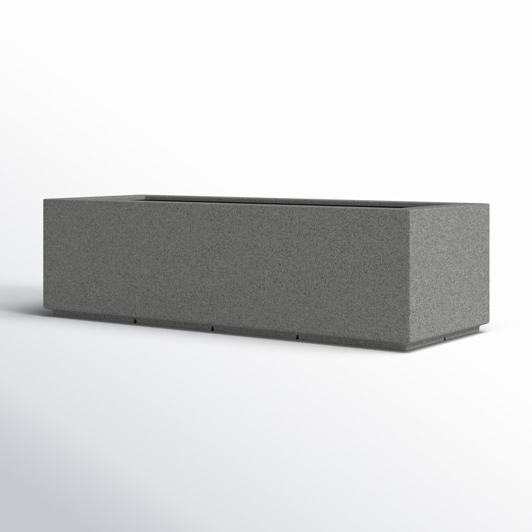 Gray Granite Extra Large Rectangular Polymer Planter