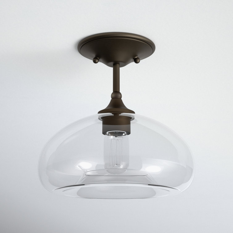 Oil Rubbed Bronze and Clear Glass Semi Flush Mount Light