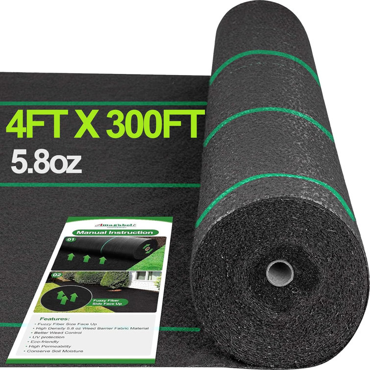 5.8oz Black Heavy Duty Polypropylene Weed Barrier Fabric