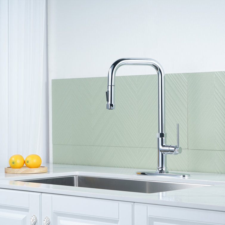 Polished Chrome Single Handle Pull Down Kitchen Faucet