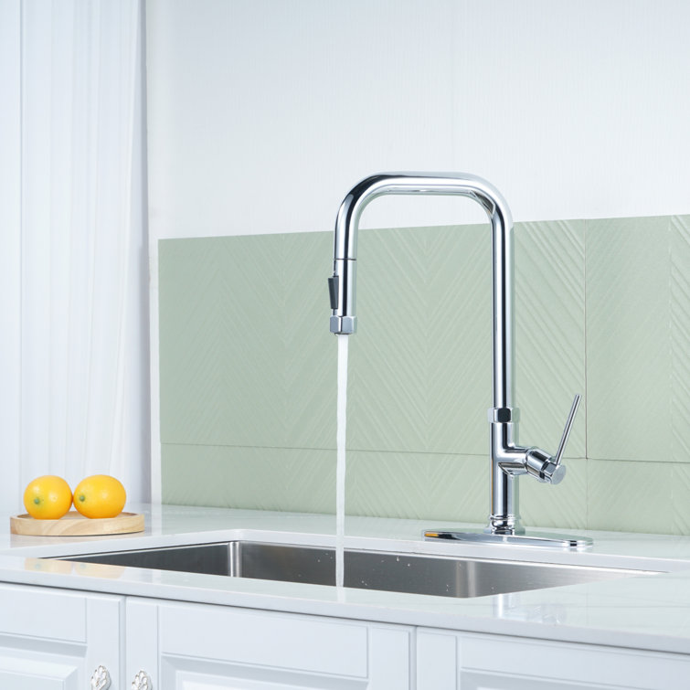 Polished Chrome Single Handle Pull Down Kitchen Faucet