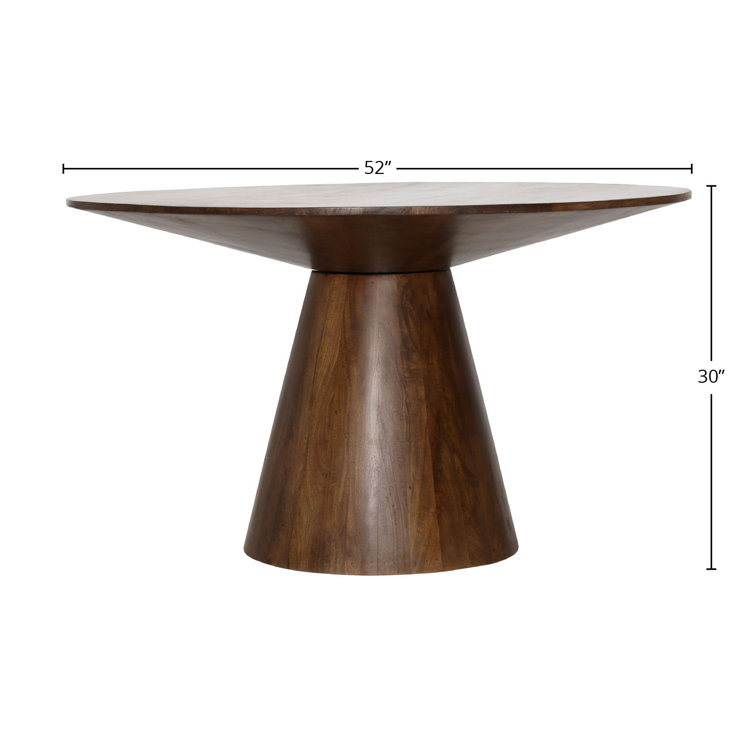 Mango Wood Round Pedestal Dining Table