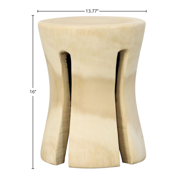 Natural Suar Wood Sculptural End Table