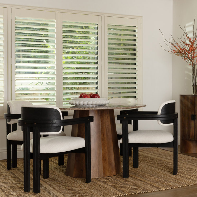 Tempe 47'' Round Brown Marble Pedestal Dining Table