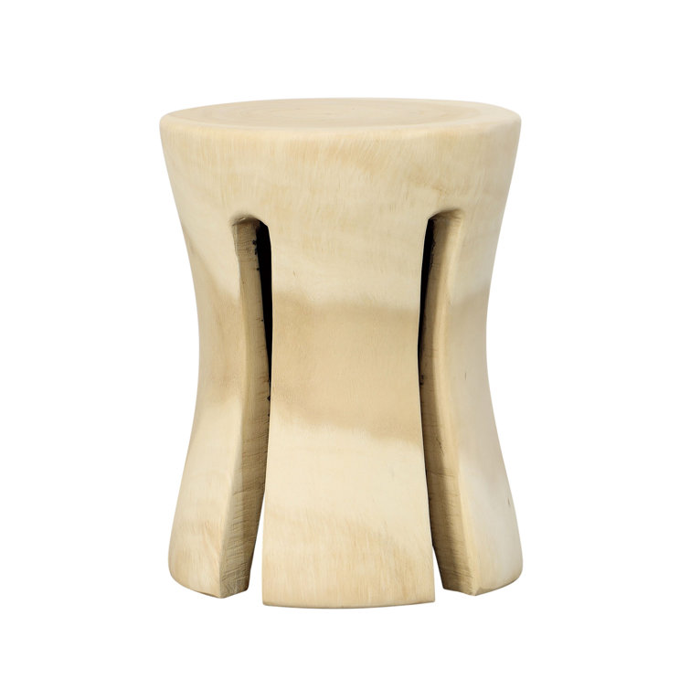 Natural Suar Wood Sculptural End Table