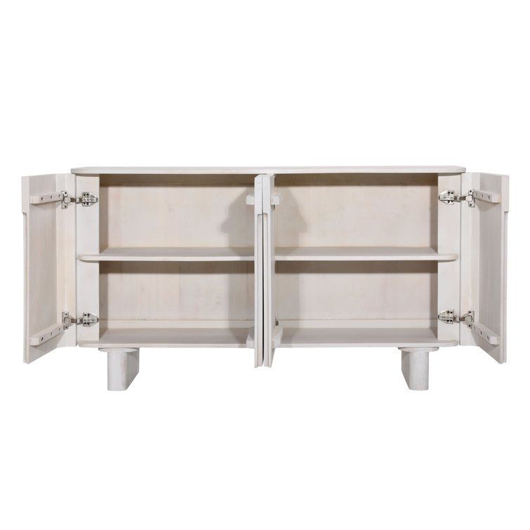 Crew 59'' White Mango Wood 4-Door Sideboard