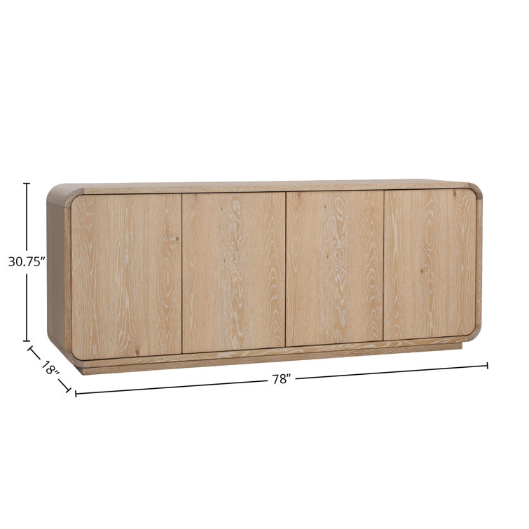 Perri 78'' Natural Oak Wood Sideboard