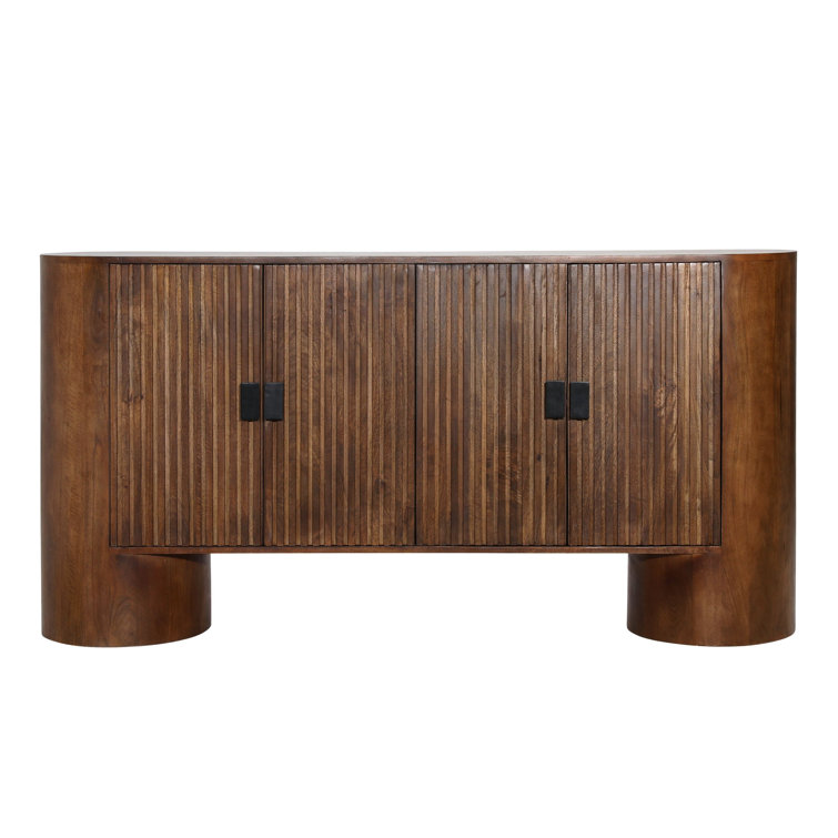 Stephenson 67'' Medium Brown Mango Wood and Metal Sideboard