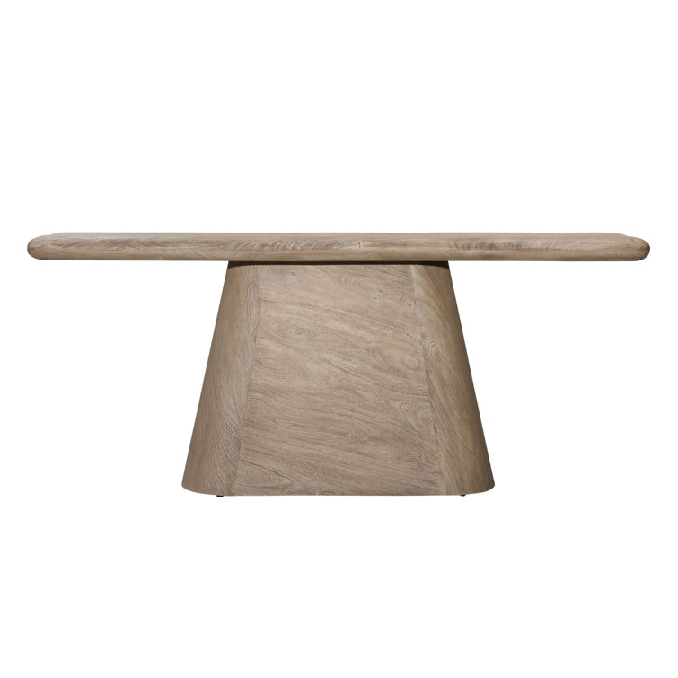 Brie 70'' Natural Acacia Wood Pedestal Console Table