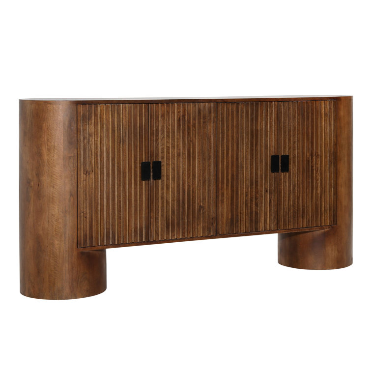 Stephenson 67'' Medium Brown Mango Wood and Metal Sideboard