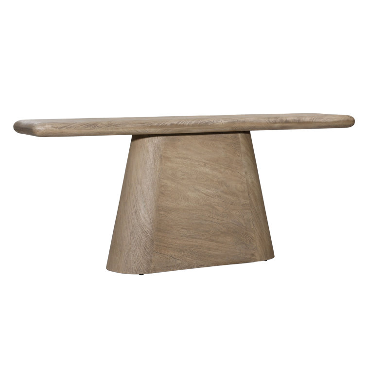 Brie 70'' Natural Acacia Wood Pedestal Console Table