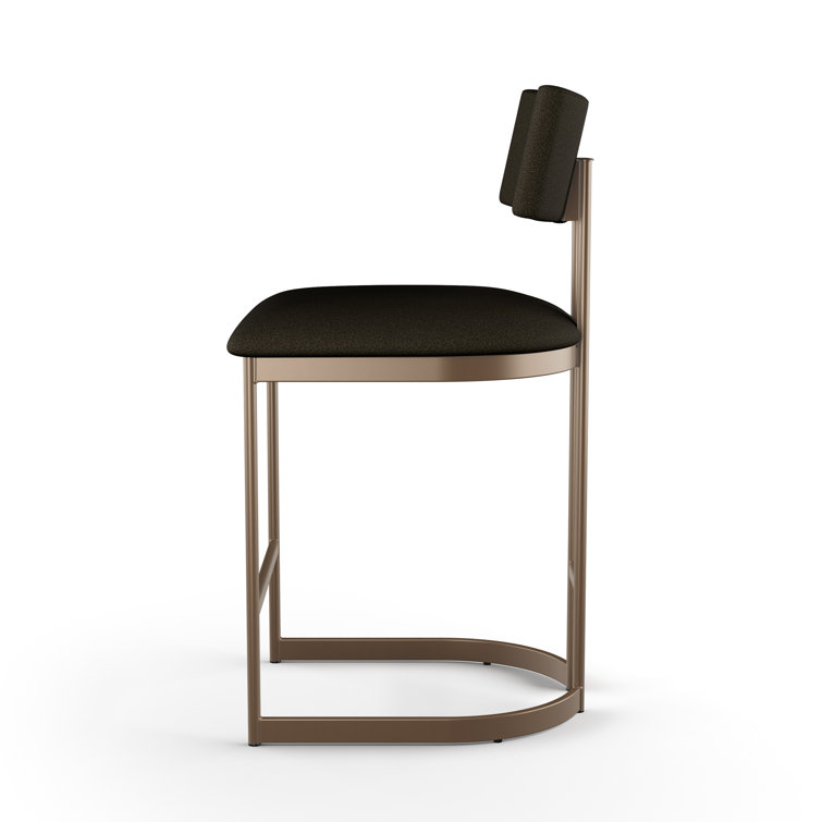 Lucio Dark Brown and Bronze Metal Counter Stool