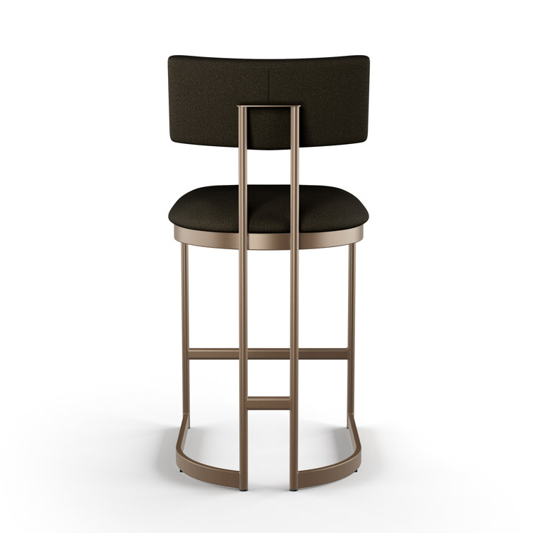 Lucio Dark Brown and Bronze Metal Counter Stool