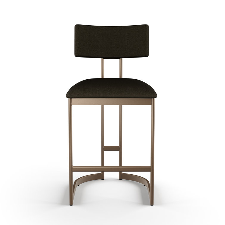 Lucio Dark Brown and Bronze Metal Counter Stool