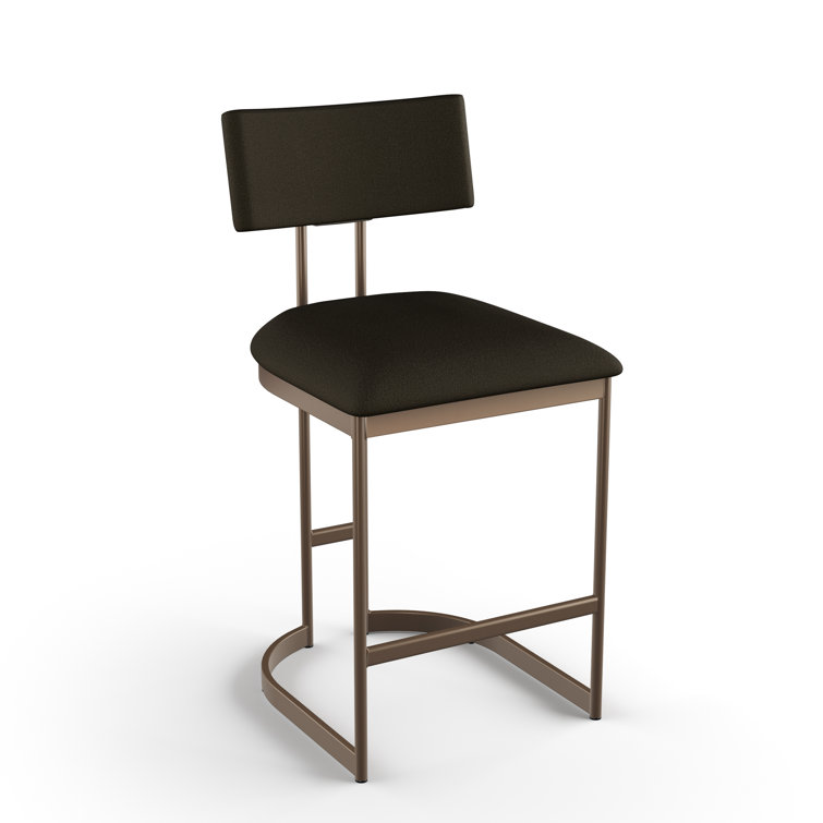 Lucio Dark Brown and Bronze Metal Counter Stool
