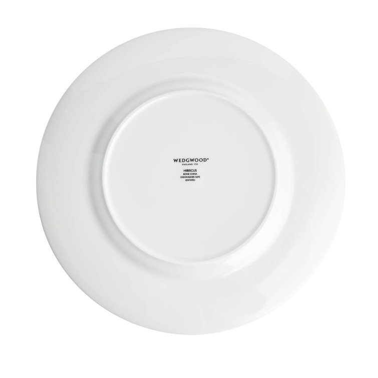Hibiscus 10.75" White and Blue Porcelain Dinner Plate