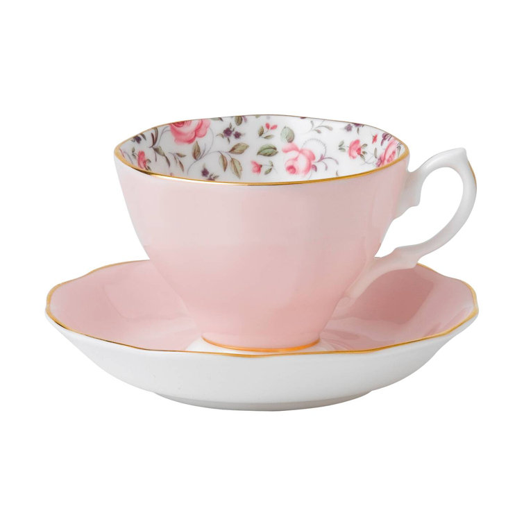Rose Confetti Floral Porcelain 5-Piece Place Setting with Gold Rim