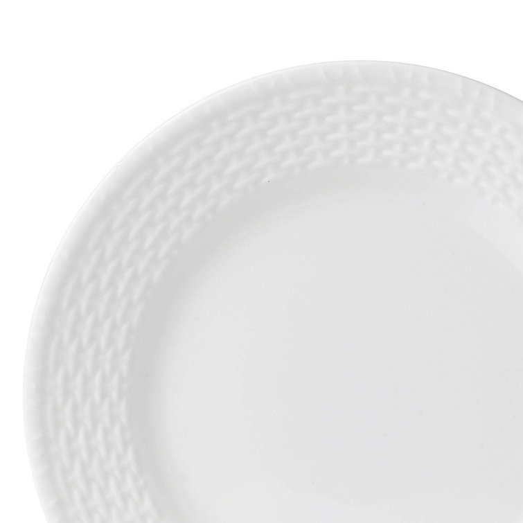 Nantucket Basketweave 5-Piece Porcelain Dinner Set, White