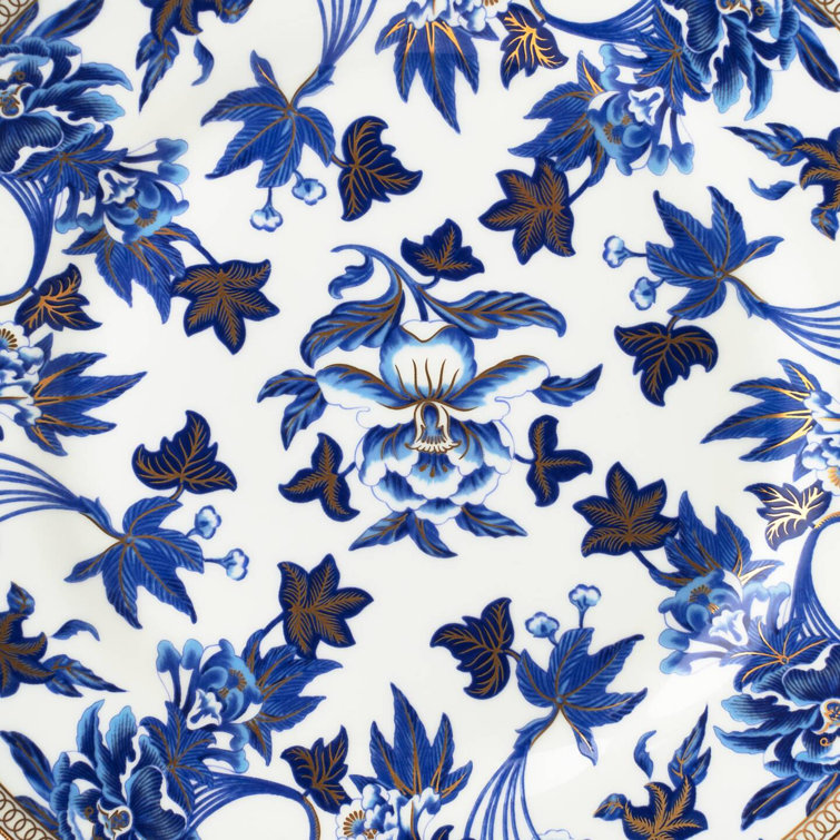 Blue Floral Porcelain 8" Salad Plate