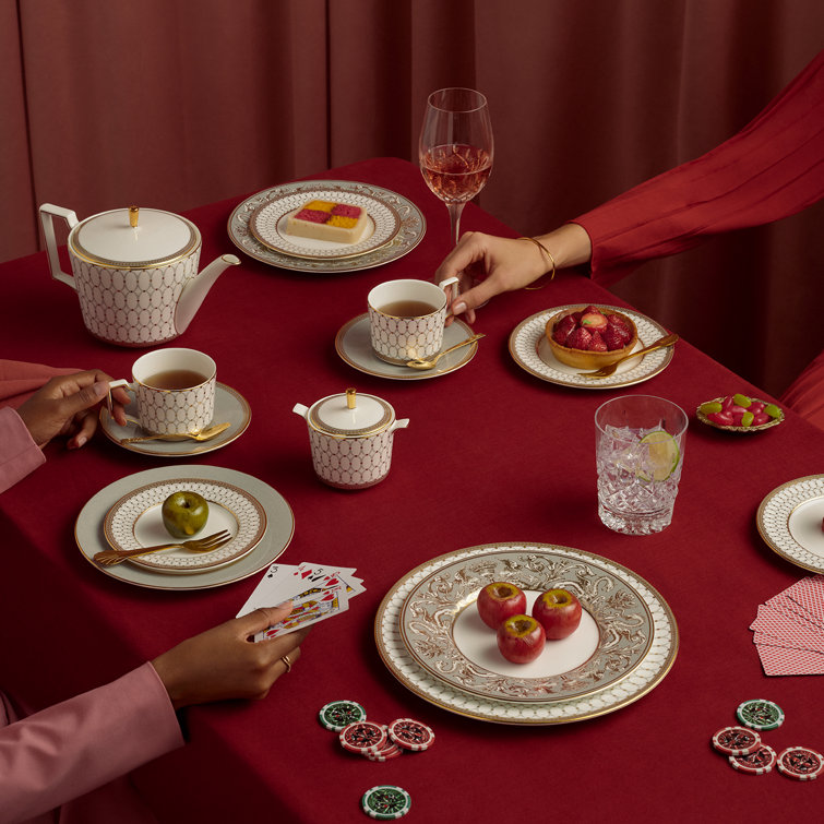 Renaissance Gray and Gold 5-Piece Porcelain Place Setting