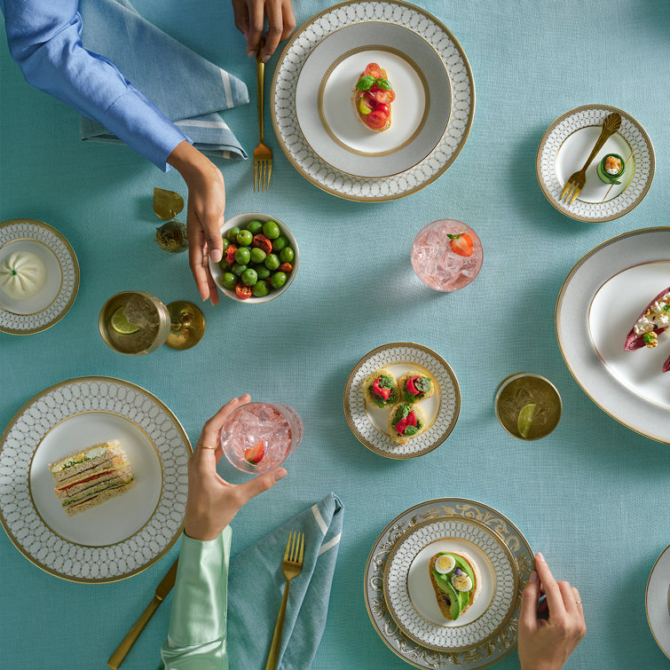 Renaissance Gray and Gold 5-Piece Porcelain Place Setting