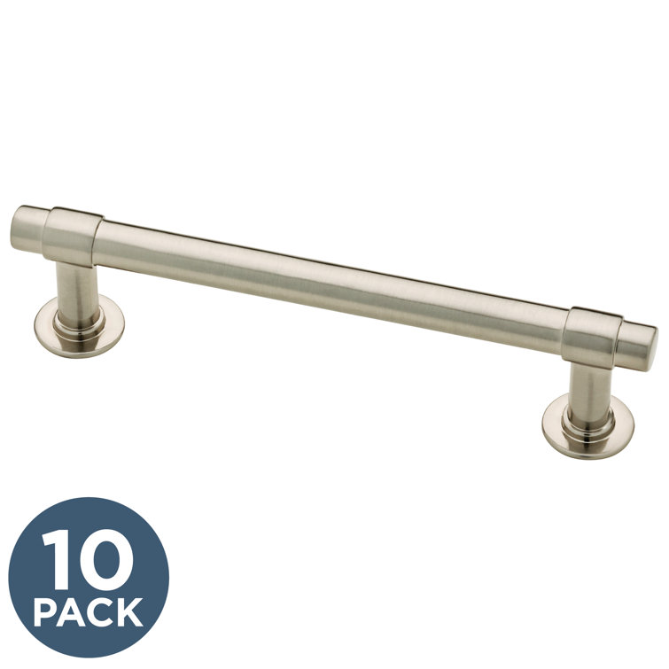 Satin Nickel 4" Modern Bar Pull with Mounting Hardware