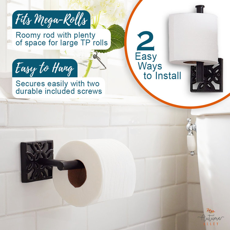 Matte Black 5-Piece Bathroom Hardware Set with Towel Rack