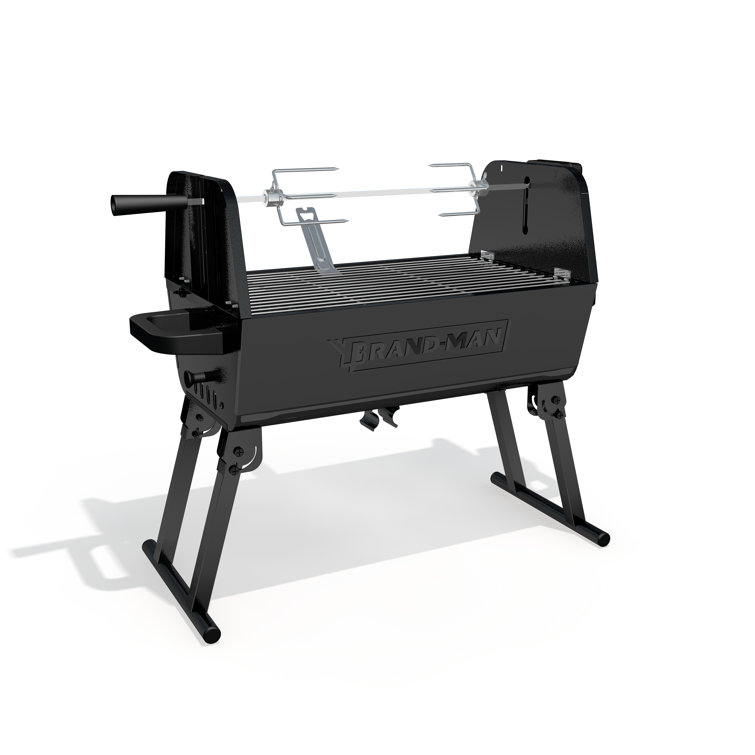 Portable Black Stainless Steel Charcoal Grill with Rotisserie