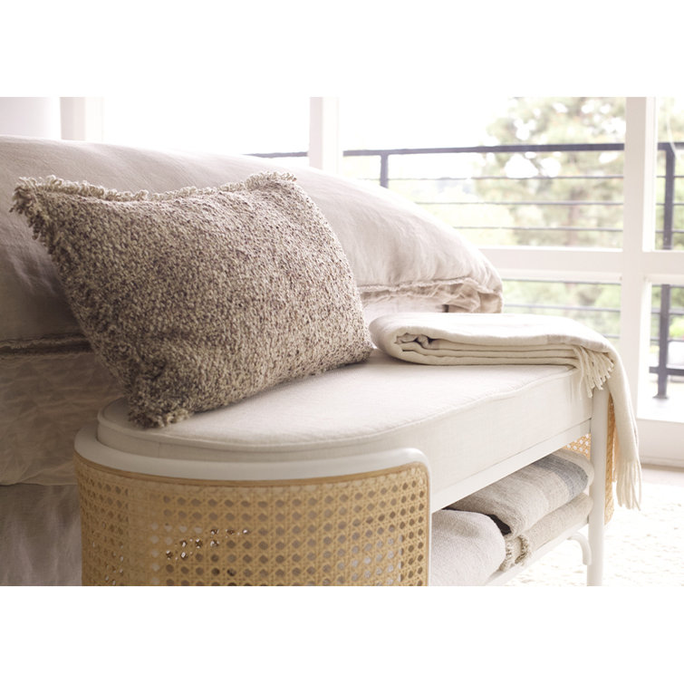 Pebble Heathered Bouclé Frayed Throw Pillow 14" x 24"