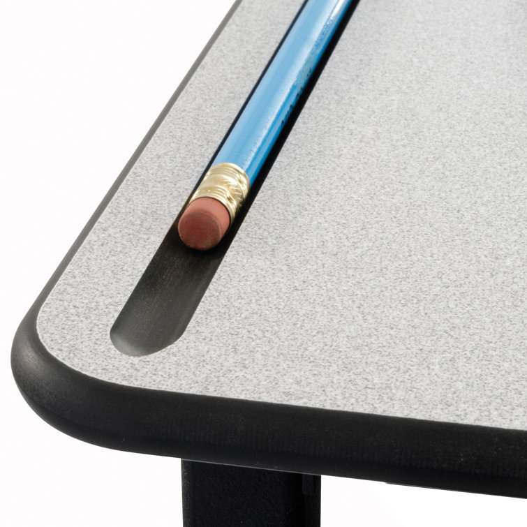 Adjustable Black Steel Standing Desk with Dry Erase Surface and Footrest Bar