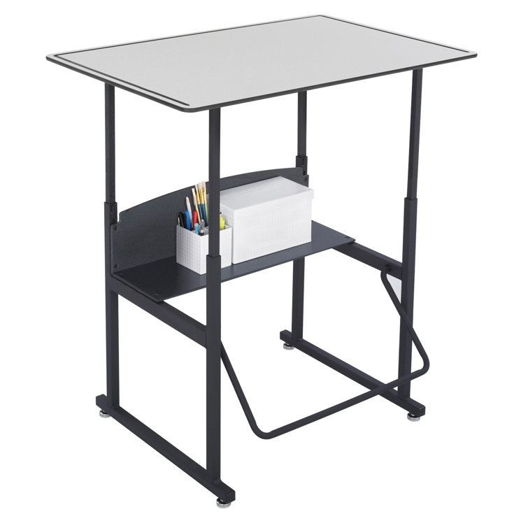 ErgoActive 36" Black Steel Adjustable Height Desk with Dry Erase Top