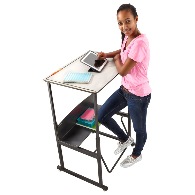 ErgoActive 36" Black Steel Adjustable Height Desk with Dry Erase Top