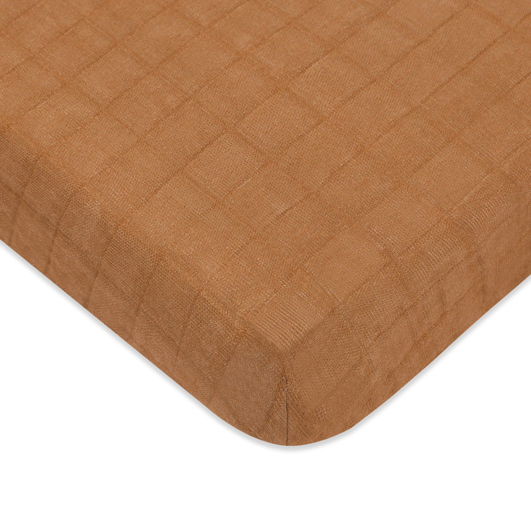 Burnt Sienna Organic Cotton Mini Crib Sheet
