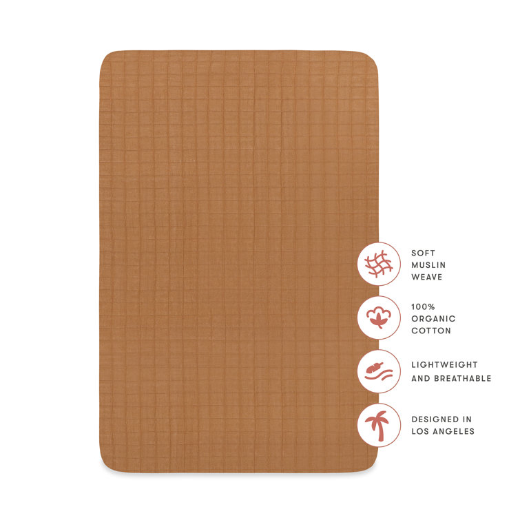 Burnt Sienna Organic Cotton Mini Crib Sheet