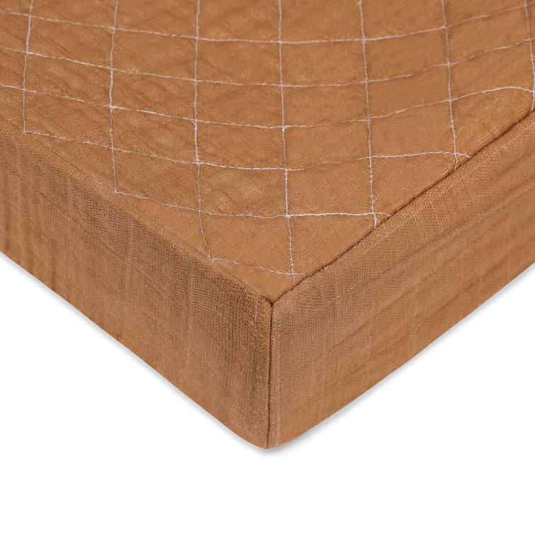 Burnt Sienna Quilted Organic Cotton Changing Pad Cover