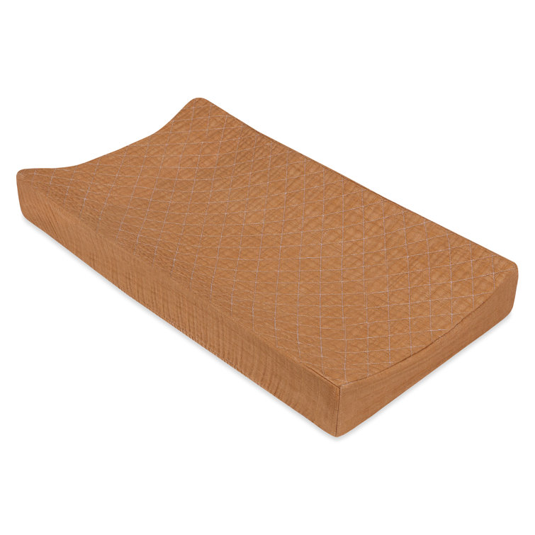 Burnt Sienna Quilted Organic Cotton Changing Pad Cover