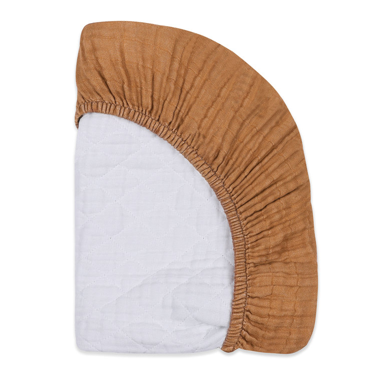 Burnt Sienna Quilted Organic Cotton Changing Pad Cover